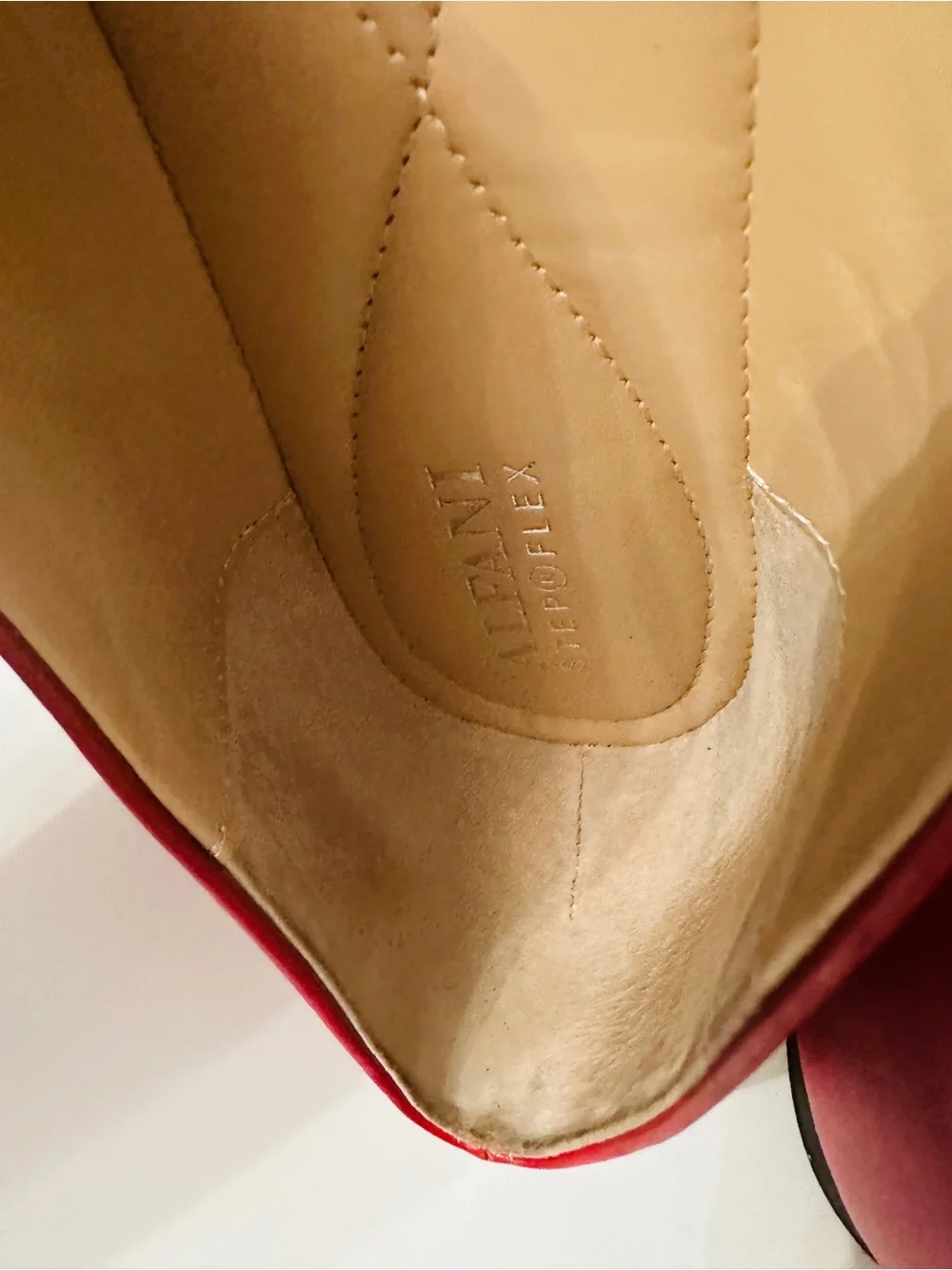 Alfani Step Flex Red Square Toe Gold Cap Toe Ballet Flats Size 10M